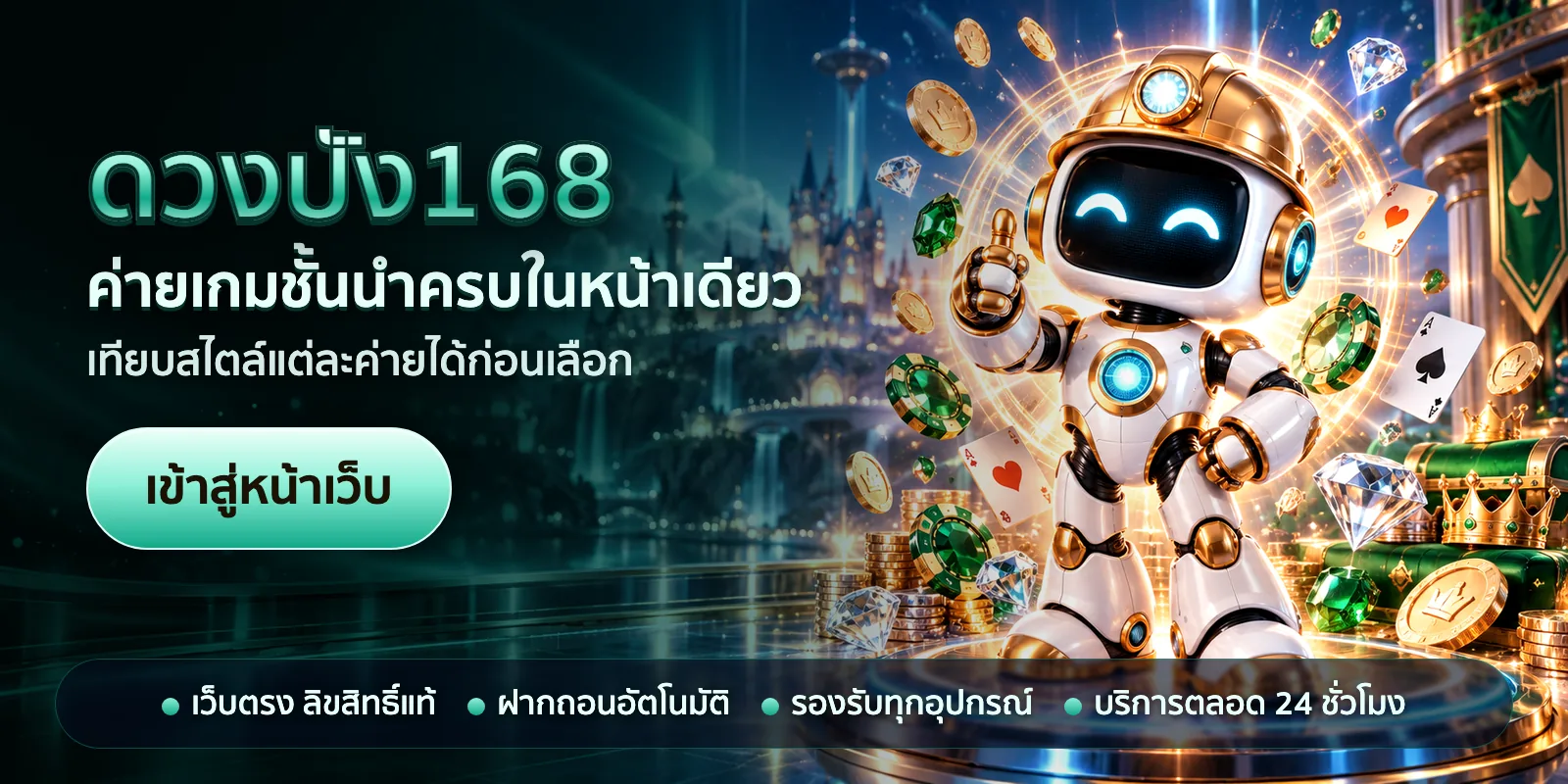 ภาพหัวเรื่องของ ดวงปัง168 ชุดที่ 2 — ค่ายเกมชั้นนำครบในหน้าเดียว